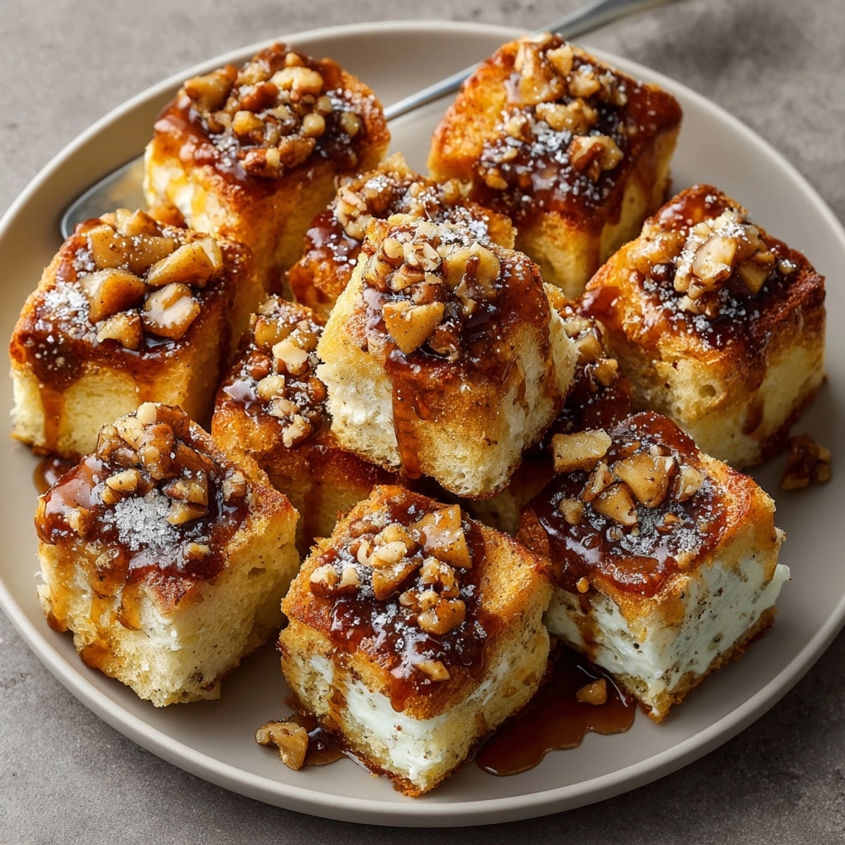 Sweet and savory Chaos Cinnamon-Apple Toast Bites, perfect for a satisfying dessert or snack.