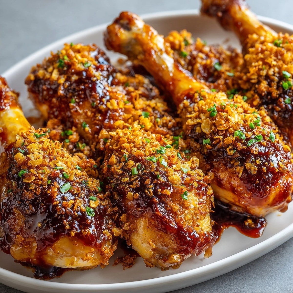 Juicy Cream Soda Glazed Drumsticks with a golden cornflake crust, perfect for dinner tonight.