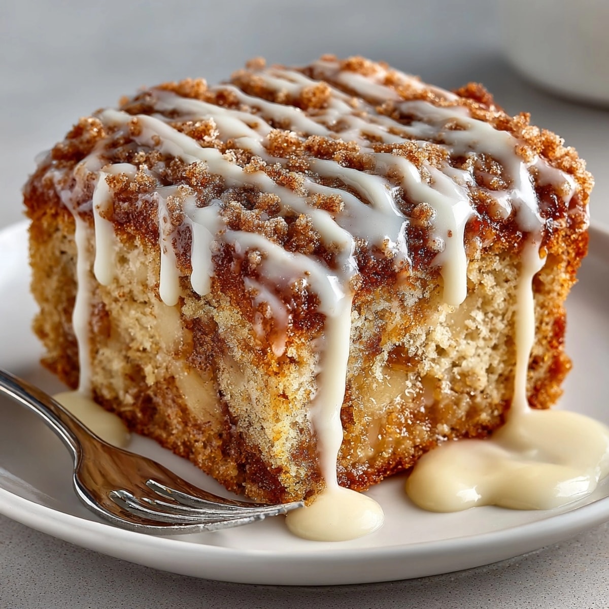 These decadent, sweet Apple Cider Doughnut Chaos Bars showcase a perfectly drizzled cider glaze.