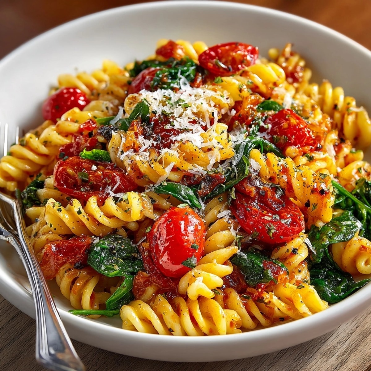 A bowl of Pressure Cooker Pasta, rich and flavorful, ready for a fast weeknight meal and easy cleanup.