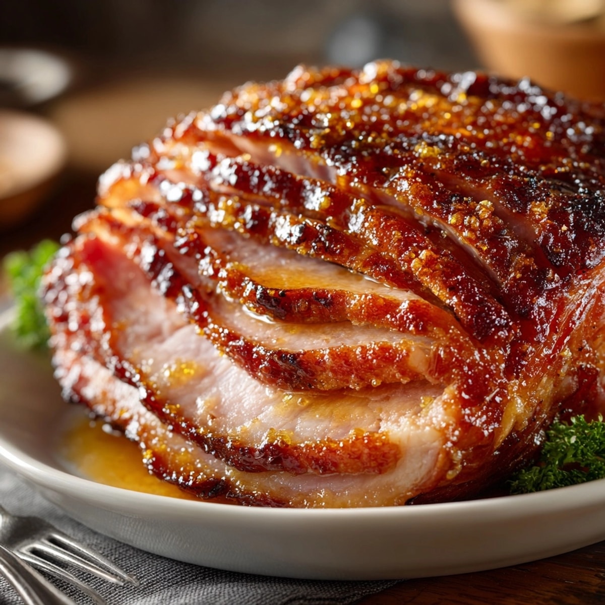 Rich and savory Copycat Honey-Baked Ham: golden-brown, slow-cooked goodness, perfect for a holiday feast.