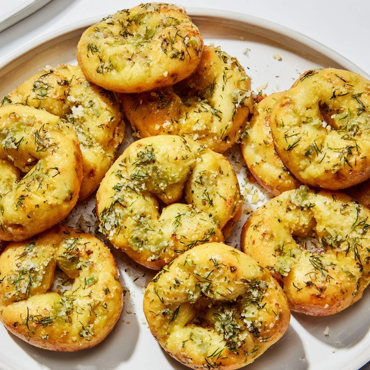 Warm, golden Pickle Ranch Monkey Bread Donuts ready to serve at your next party.