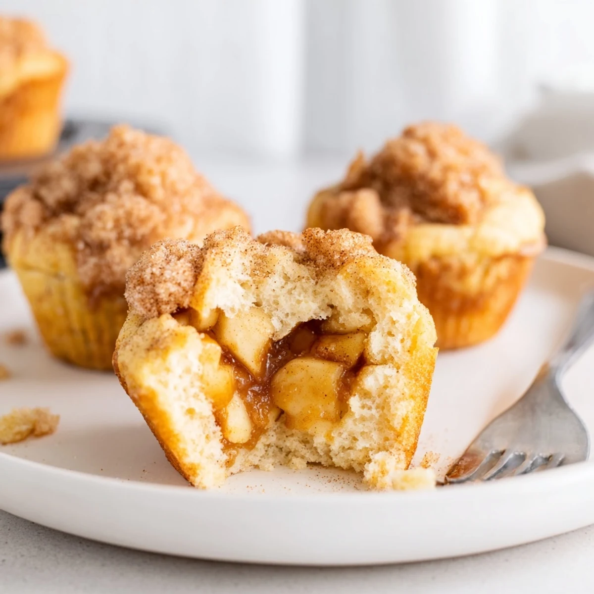 Delicious caramel apple bourbon muffin bites topped with cinnamon sugar for a cozy treat.  