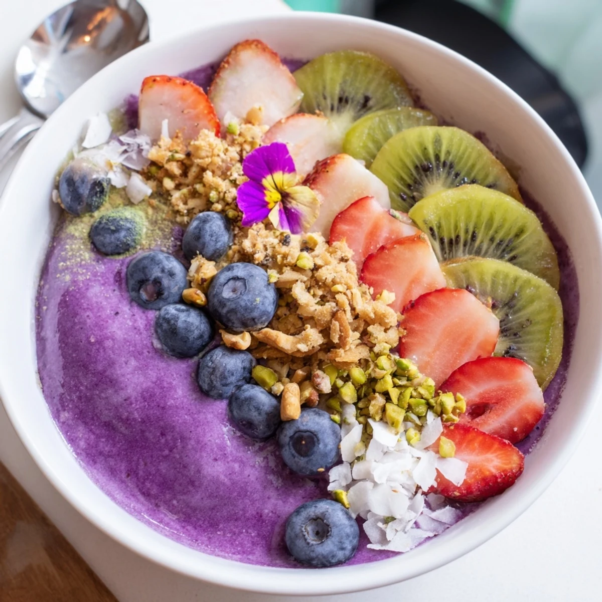Delicious smoothie bowl featuring creative flavors, fresh berries, and vibrant toppings.
