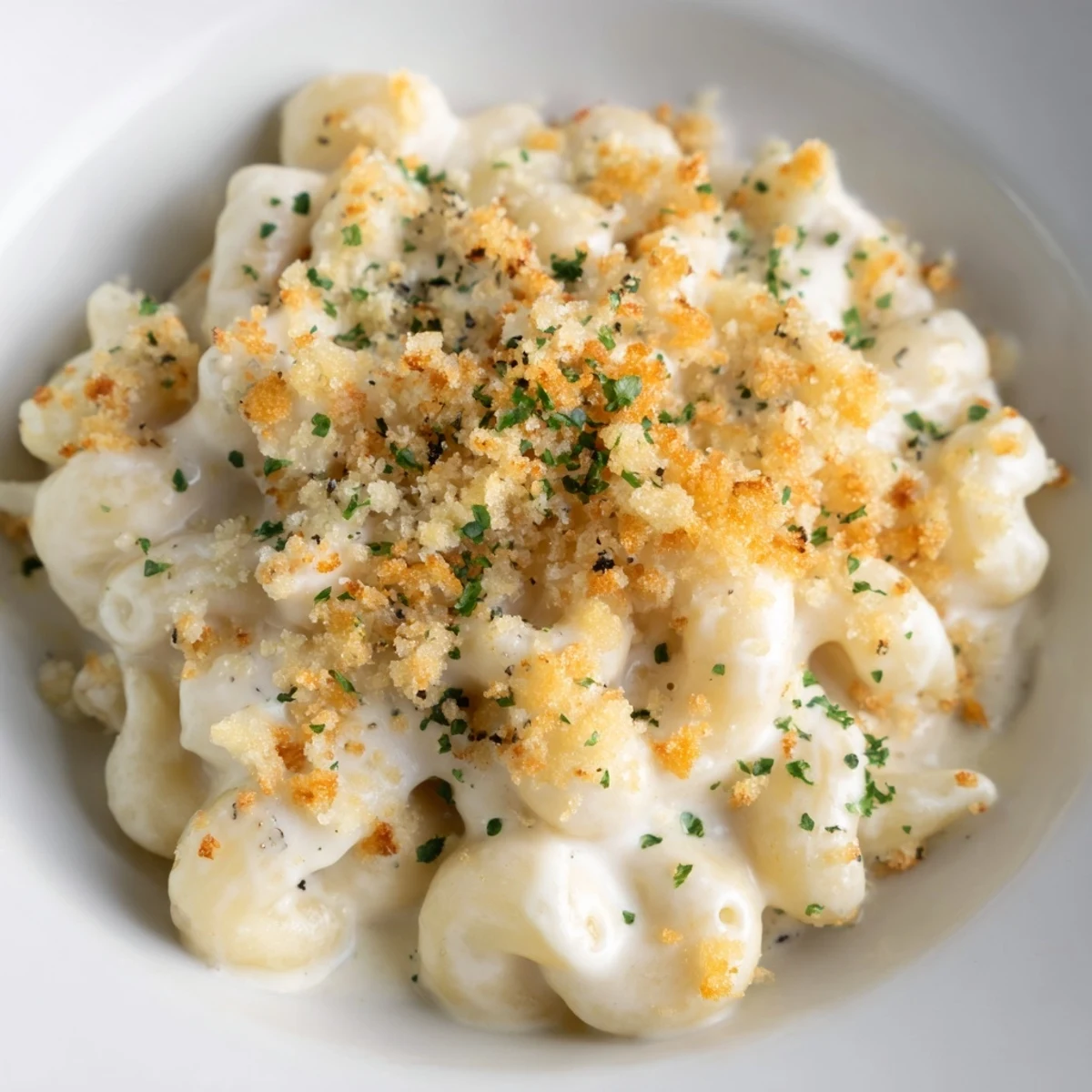 Deliciously rich truffle macaroni and cheese, baked until bubbling and irresistible, served warm.  