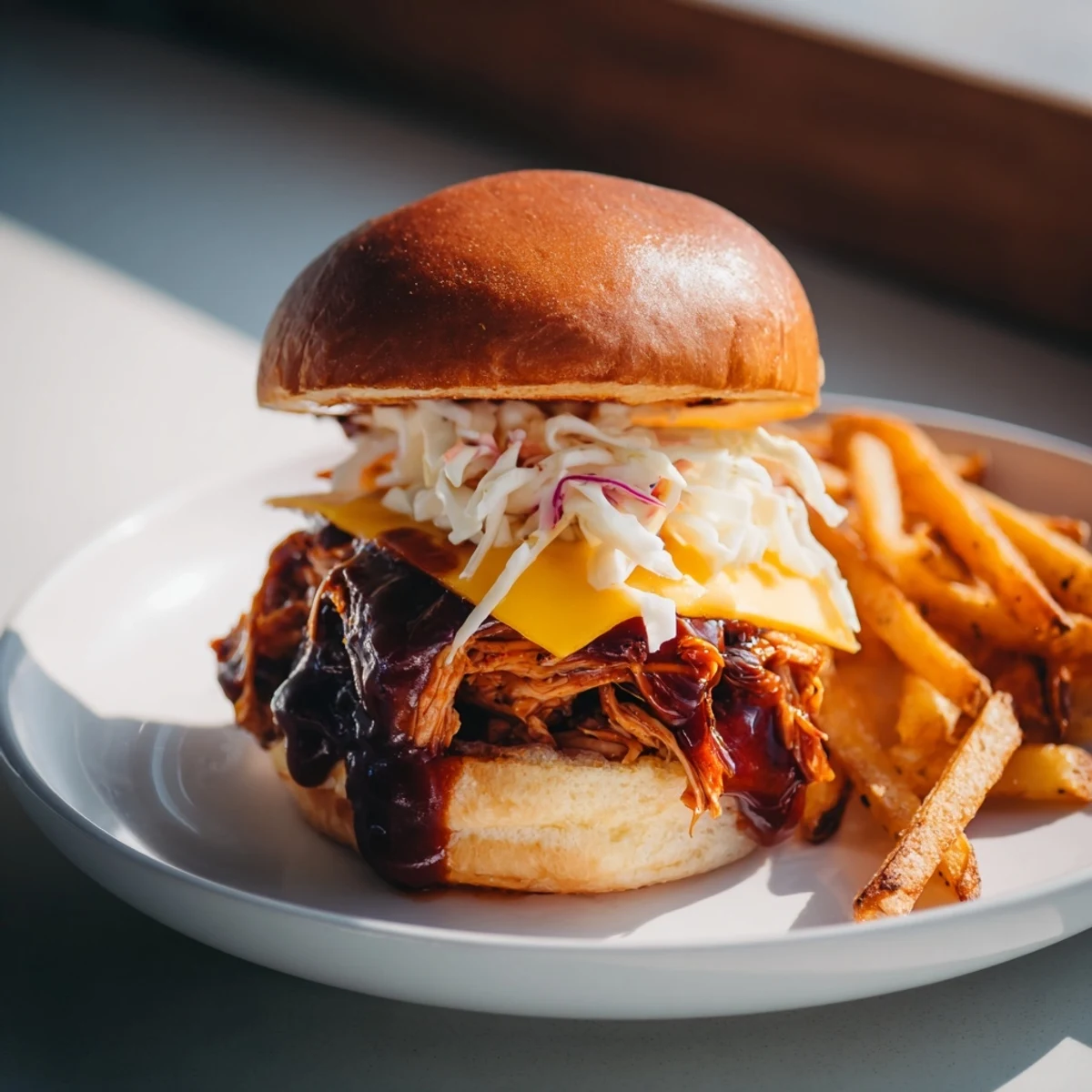 BBQ Chicken Sliders & Fries