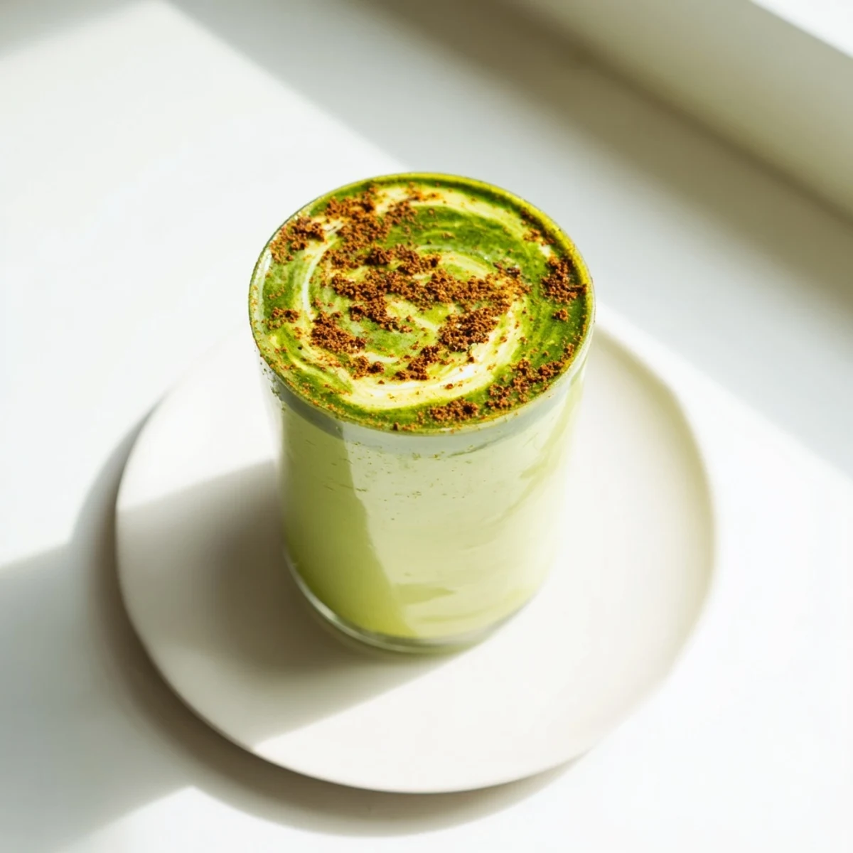 Creamy and cool, this Matcha Eggnog Collagen Breakfast Smoothie is a perfect morning beverage.
