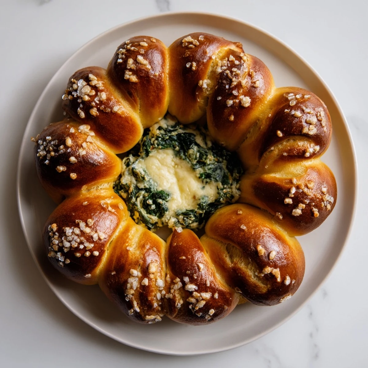 Golden-brown pretzel bites forming a festive Pretzel Wreath Dip Ring, perfect for sharing.