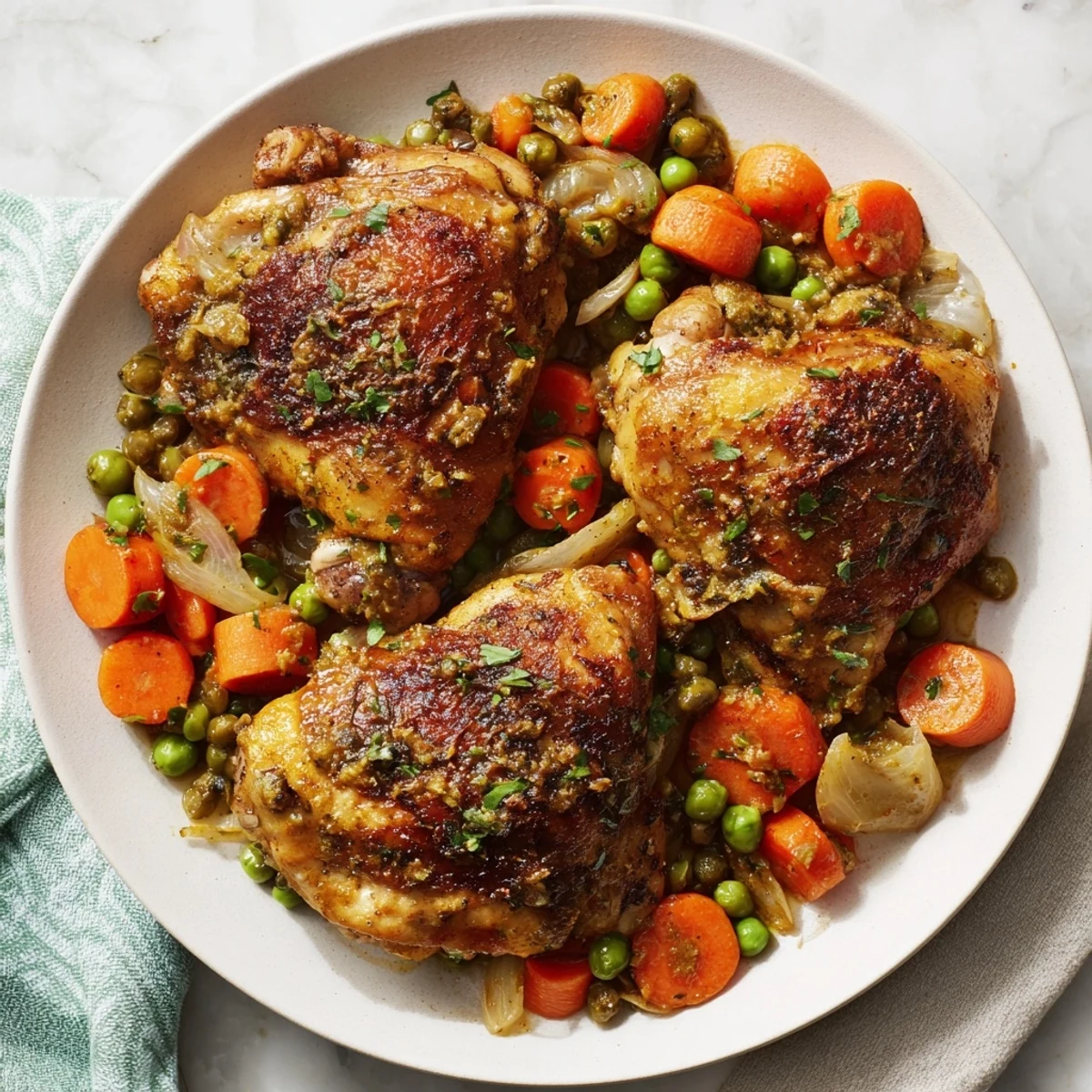 Hearty Georgia Pot Roast Chicken, with golden-brown chicken and vegetables, perfect for a cozy family dinner tonight.