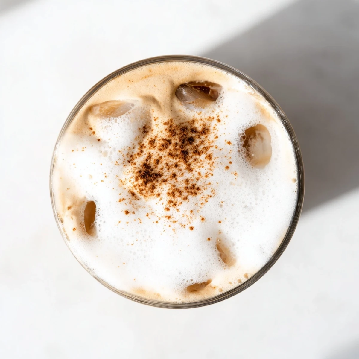 Enjoy the creamy texture of a brown sugar dalgona latte, topped for a cafe-quality beverage.