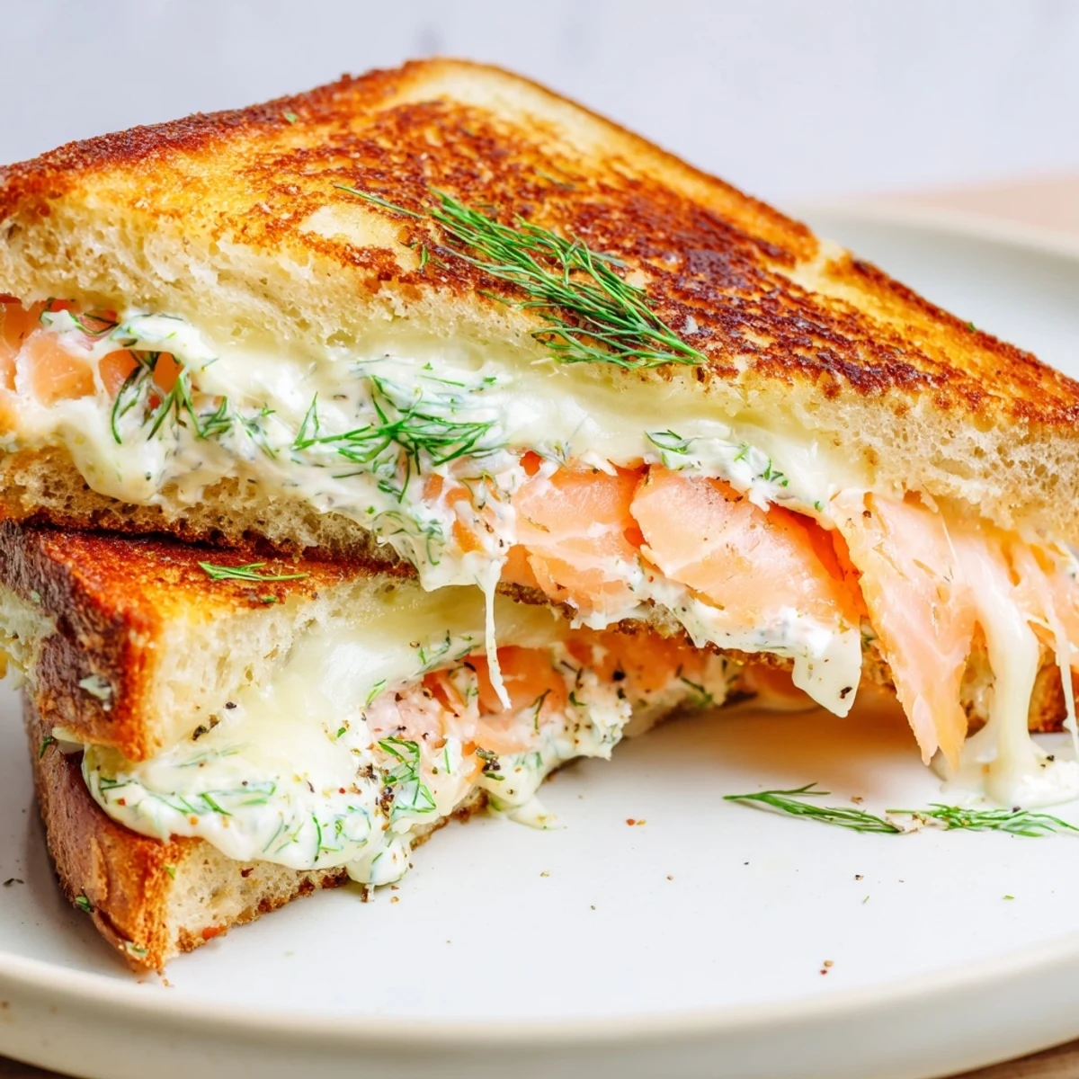 Smoked salmon grilled cheese