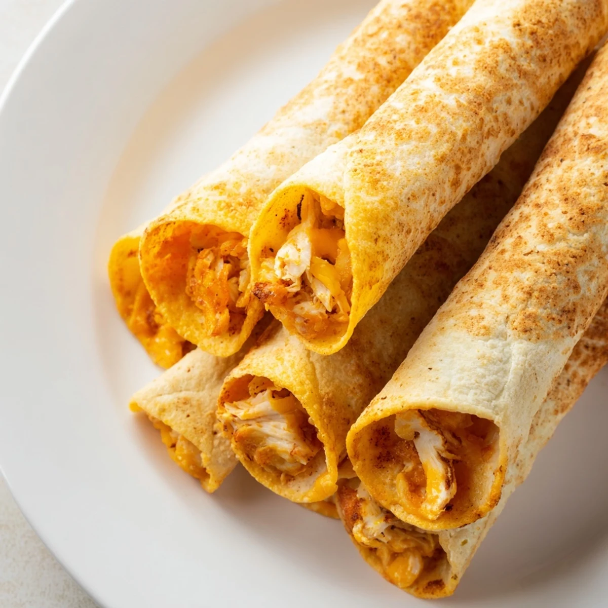 Savory Air Fryer Taquitos, air fried to perfection; imagine that flavorful chicken and melted cheese filling.