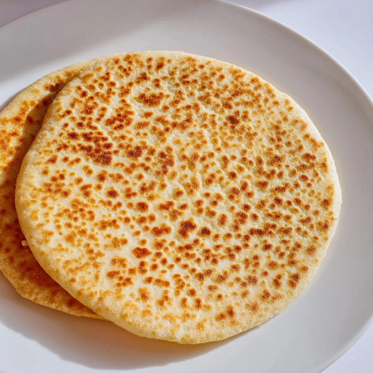 Freshly made Cottage Cheese Flatbread sizzling in a pan, promising a warm, savory flavor with every bite.