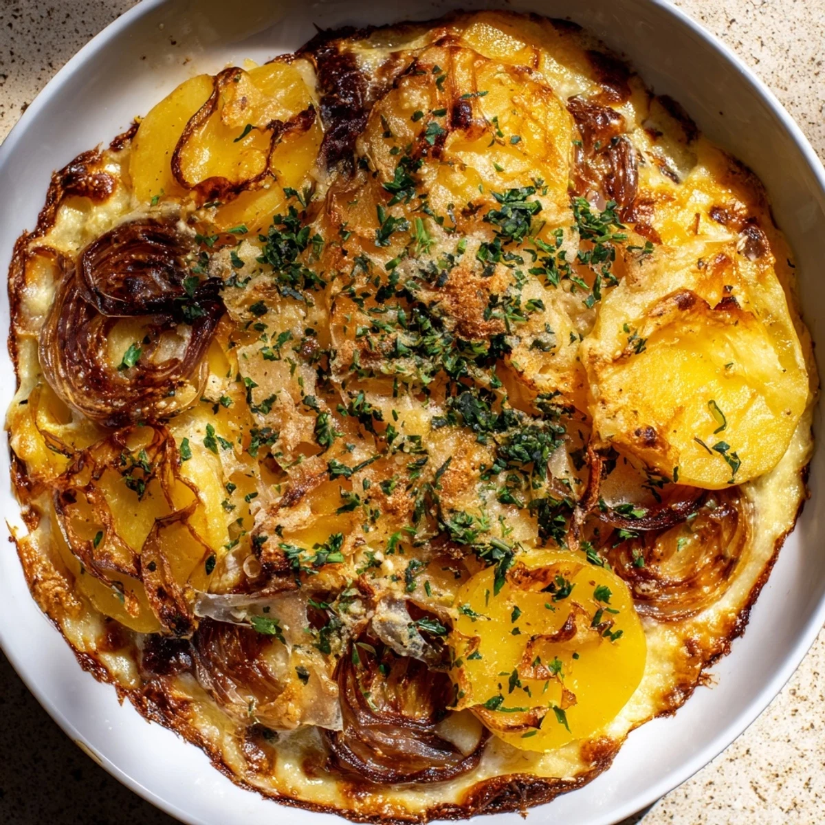 French Onion Potato Gratin