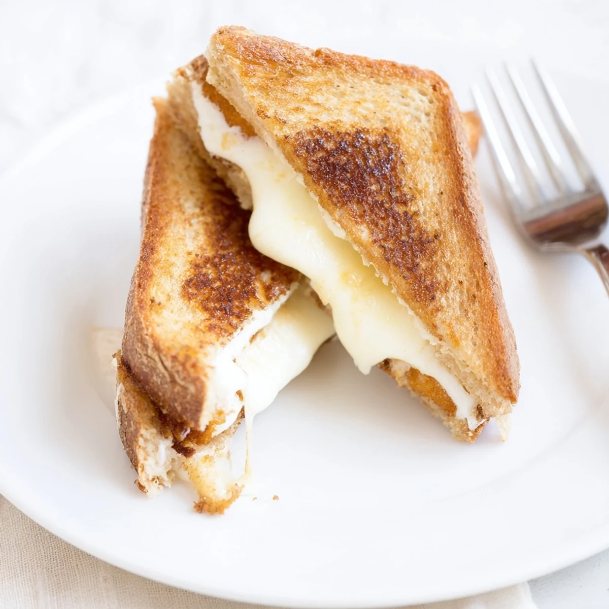 Mozzarella Stick Grilled Cheese sandwich with golden, buttery bread layers and gooey melted cheese.