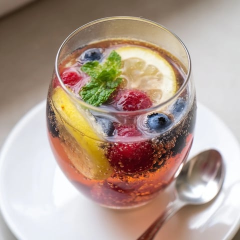 Refreshing kombucha-style home-brew mocktails bursting with fruity flavors and gentle fizz.  