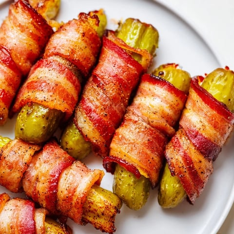 Crispy bacon-wrapped pickles, a party favorite, golden brown and ready to be devoured!