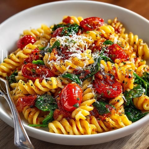 A bowl of Pressure Cooker Pasta, rich and flavorful, ready for a fast weeknight meal and easy cleanup.