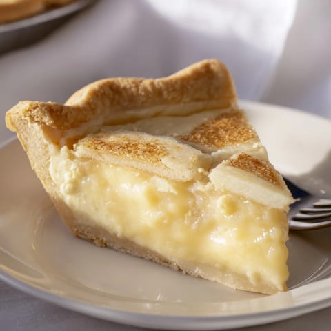 Decadent water pie topped with butter, inviting a slice of history to your table.  