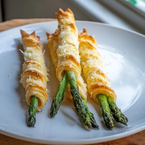 Golden Star Shaped Asparagus Bundle Wraps, showcasing flaky pastry and tender asparagus, perfect with dipping sauce.