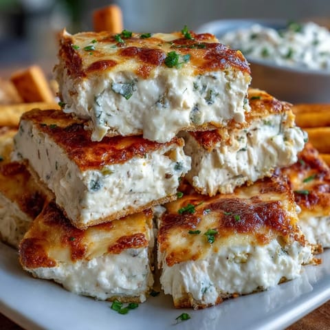 High-protein cottage cheese buffalo chicken dip served hot with crispy celery sticks and tortilla chips for dipping.  