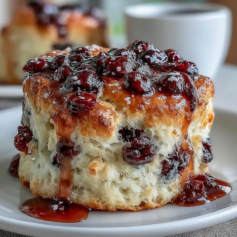 Blueberry Lemon Sourdough Scones with golden tops and juicy berries, perfect for a cozy spring breakfast or brunch treat.