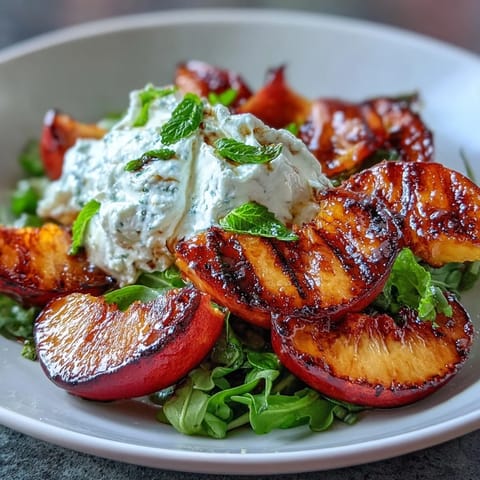 Grilled Peach Burrata Honey Salad #677