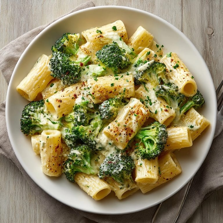 Hearty Broccoli White Bean Alfredo Vegan meal in a bowl, served warm for a comforting dinner.