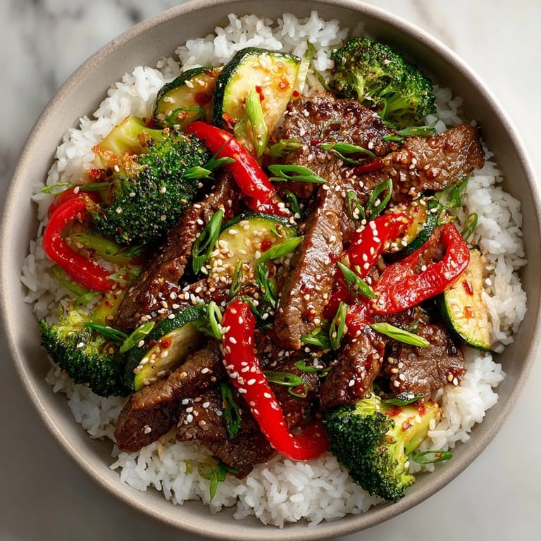 Colorful Spicy Beef Veggie Stir-Fry with crisp bell peppers, broccoli, and hints of chili heat.