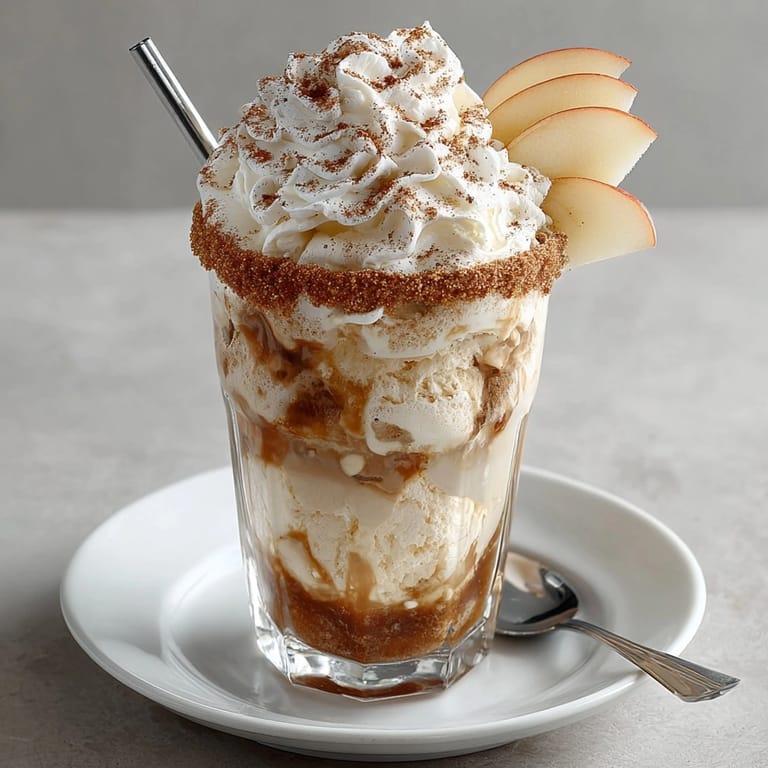 Enjoy the bubbly texture of a Cream Soda Spiced Apple Pie Float, a sweet, spiced dessert drink in tall glasses.