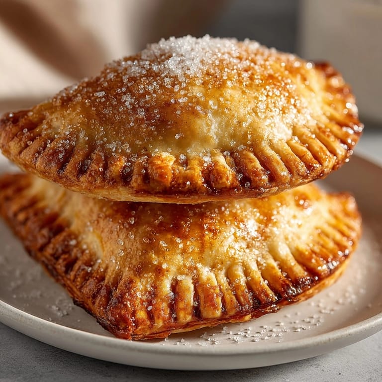 Freshly baked Air Fryer Apple Hand Pies cooling on a rack, sprinkled with sugar.