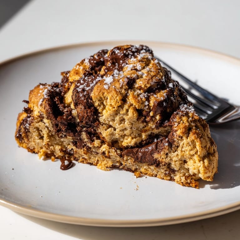 Warm, buttery Peanut Butter Chocolate Swirl Scones cooling on a rack -- bakery style.