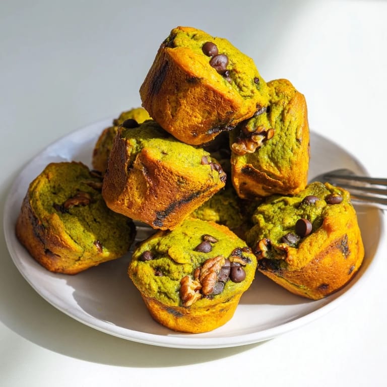 Tender matcha pumpkin muffin cookie bites topped with chocolate, bursting with seasonal flavor.  