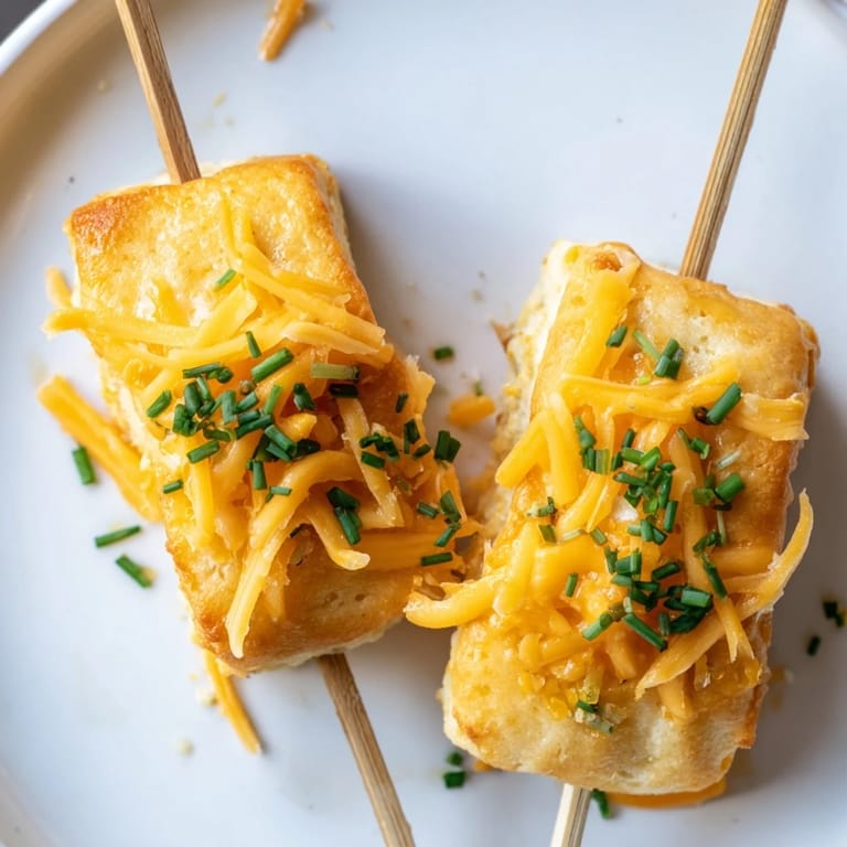 Warm, flavorful Buffalo Ranch Cheddar Biscuit Skewers, a crowd-pleasing appetizer delight.