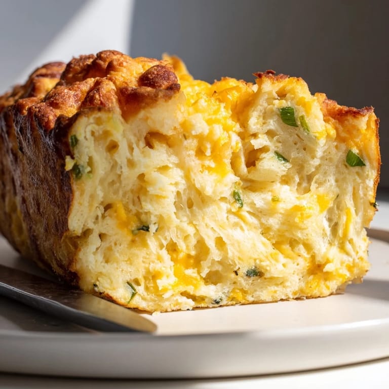 Golden-brown Spicy Cheddar Jalapeño Waffle Loaf, bursting with cheese and peppers.  