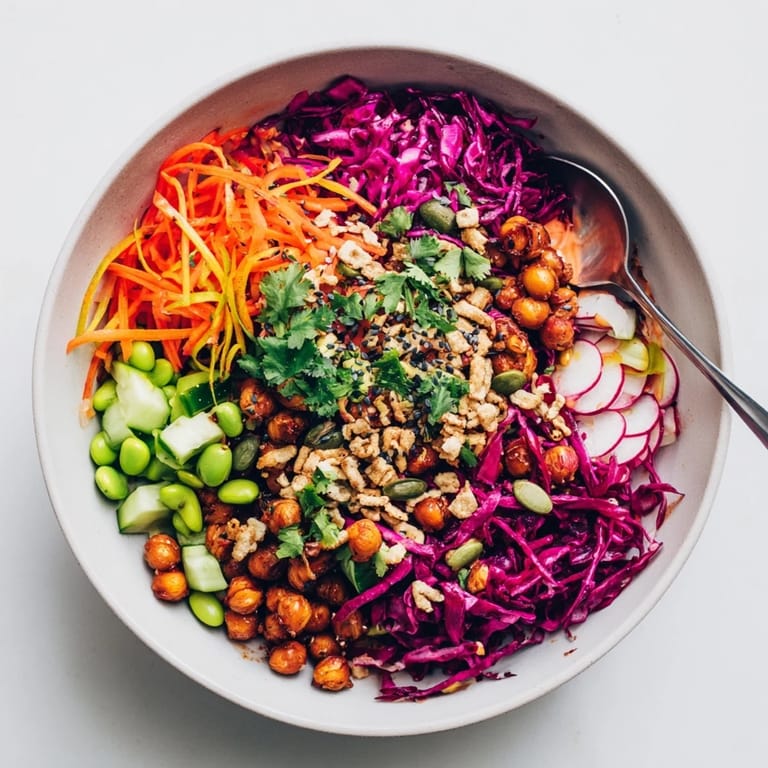 Delicious ASMR Crunch Snack Bowls featuring rainbow carrots and a spicy mayo dip.