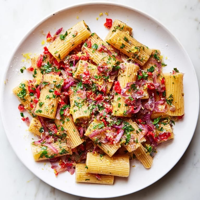 Steam rises from the vibrant One-Pot Diavola Spicy Pasta, a fiery Italian delight.