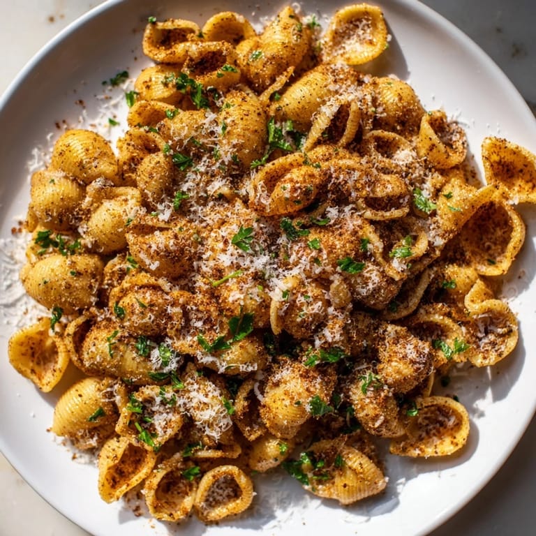 A beautiful close-up of Air Fryer Pasta Gnocchi showing golden, crunchy shells seasoned perfectly.