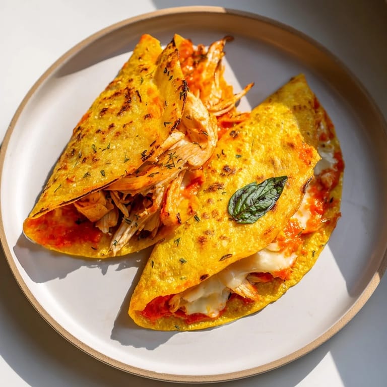 Delicious, pan-toasted Tortilla Pizza Wrap—imagine the crispy tortilla hugging Italian-seasoned chicken and cheese.