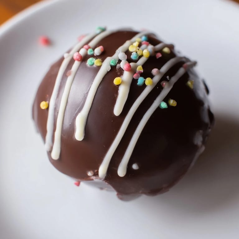 Perfectly round, chocolate-covered Hot Chocolate Bombs, ready to melt in hot milk for a sweet treat.