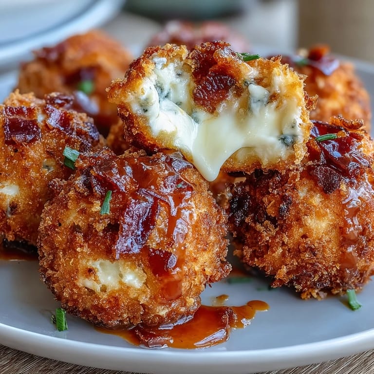 Steam rises from the torn bomb, revealing gooey mozzarella and shredded buffalo chicken inside.