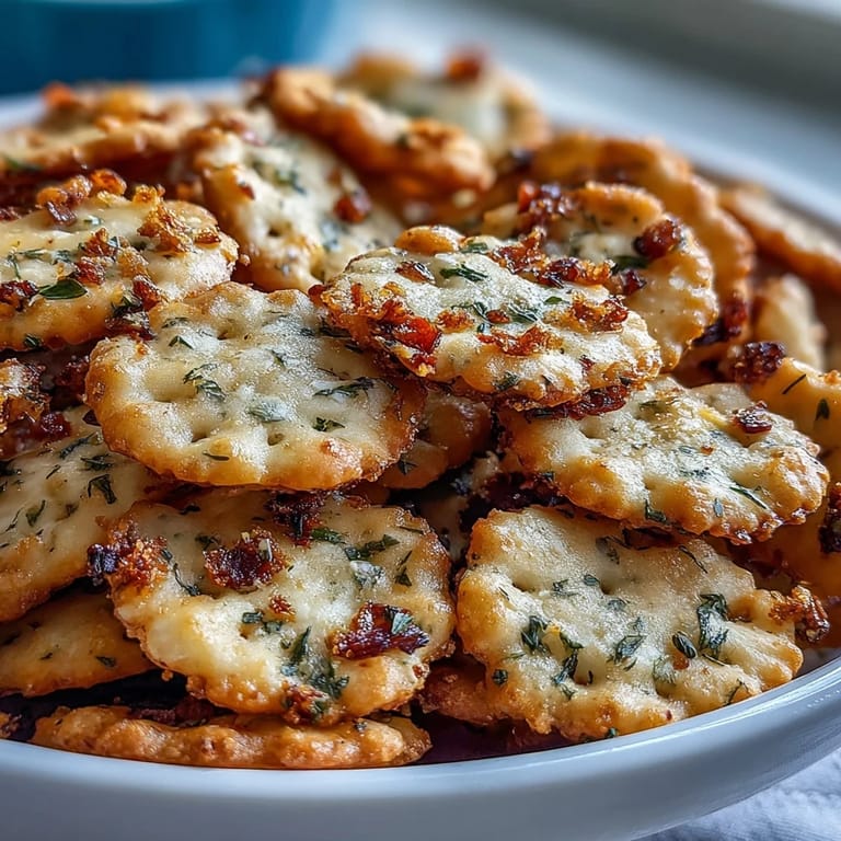 Ranch Oyster Crackers spread on a baking sheet, ready to be served at parties or game day gatherings.