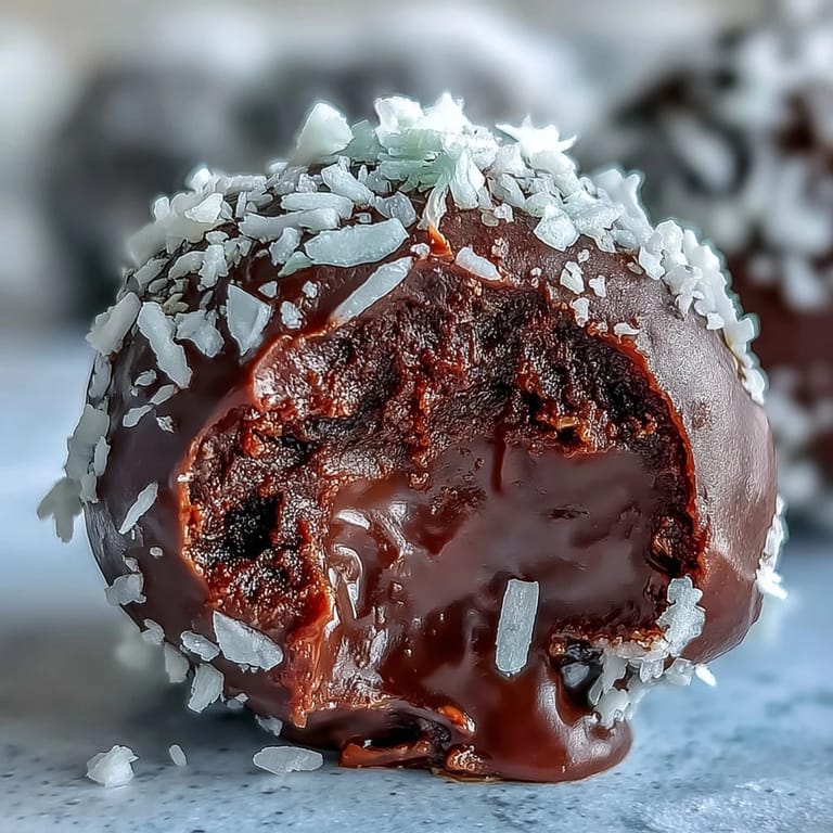Glossy vegan chocolate avocado truffles on a white plate, ready to be enjoyed.