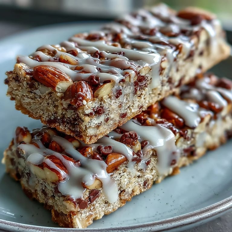 No-bake cookie dough protein bars with rich vanilla flavor and dark chocolate chunks.