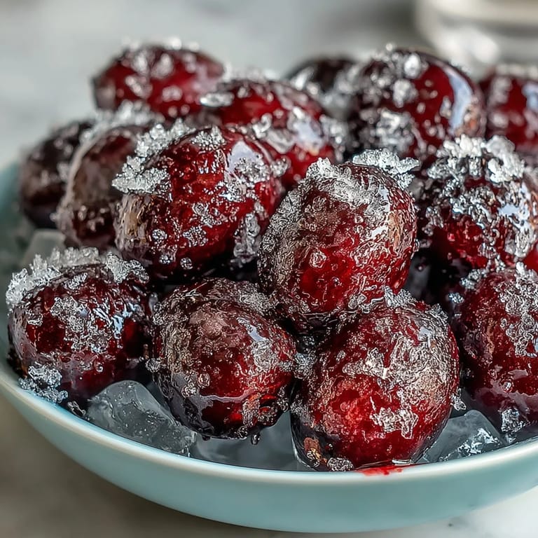 Zesty lime sugar coats frozen grapes on skewers, offering a crisp, tangy, and cooling treat.