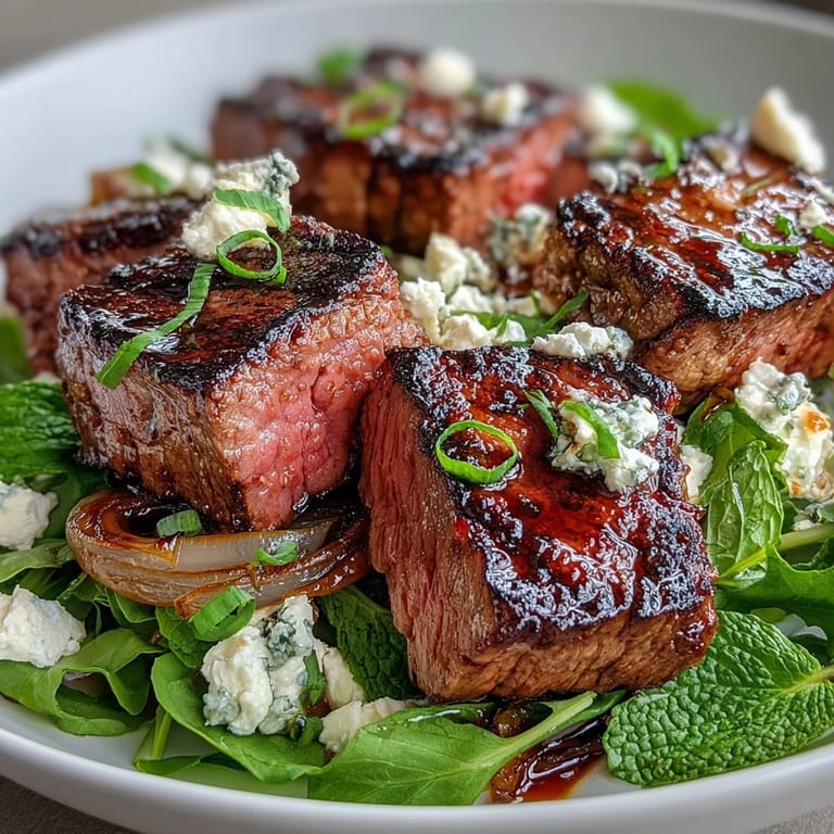 Refreshing summer salad with grilled watermelon, tangy feta, and aromatic mint, perfect for warm weather dining.  