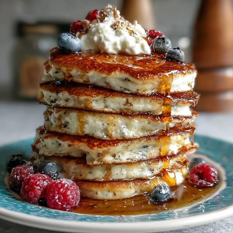 Enjoy protein-packed Icelandic Skyr Pancakes, perfectly fluffy for breakfast.