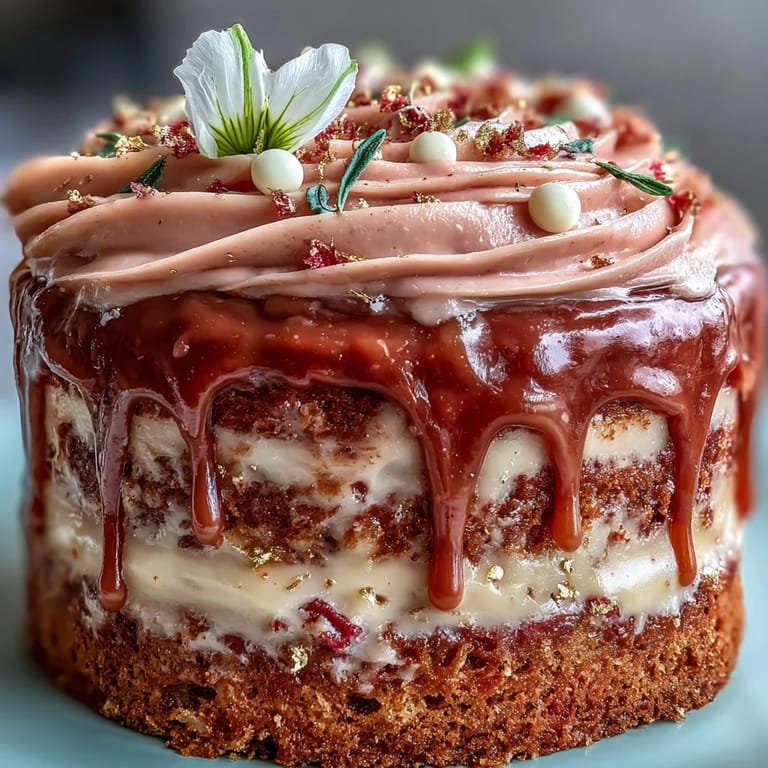 Blush-pink Rosé Velvet Cake, a celebratory dessert, perfectly frosted.
