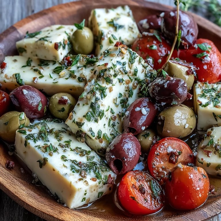 Savory Quick Manchego Cheese Tapas, showcasing nutty cheese, vibrant olives, and fresh herbs.