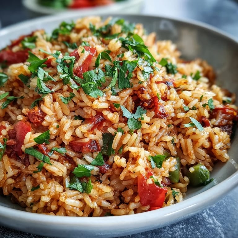 Flavorful Classic Spanish Rice, a hearty and healthy gluten-free vegetarian entree.